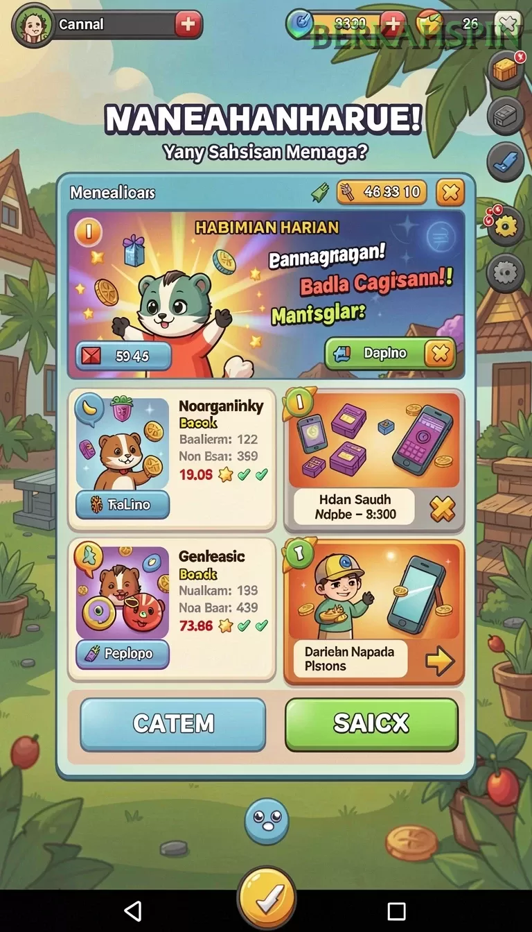 Cuplikan layar RPRPRP — menu navigasi
